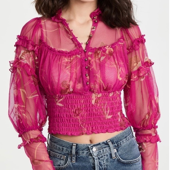 Free People Tops - FREE People Time For Shine Mesh Top